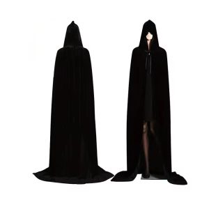 شنل کلاهدار مخملی (مشکی)