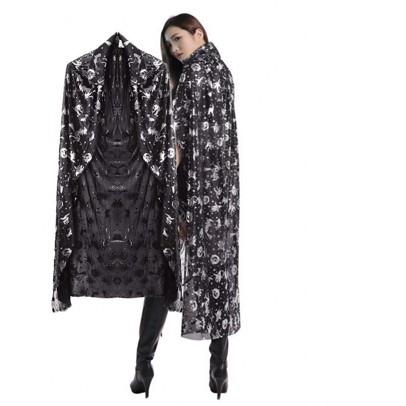 شنل یقه دار مشکی طرح طلاکوب قد بلند 2 شنل یقه دار مشکی طرح طلاکوب قد بلند - تصویر 2