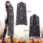 شنل یقه دار مشکی طرح طلاکوب قد بلند